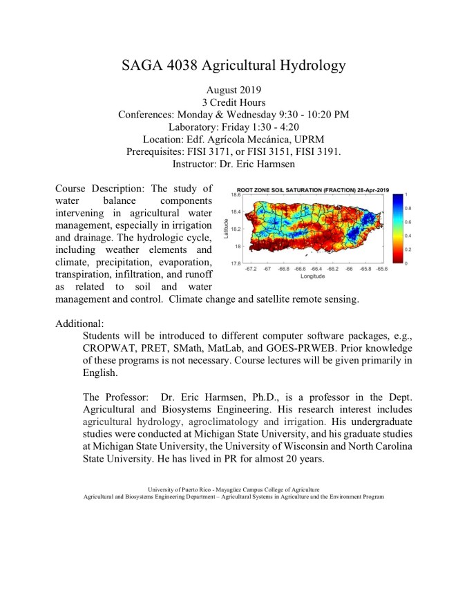 agricultural hydrology 2019 promotion